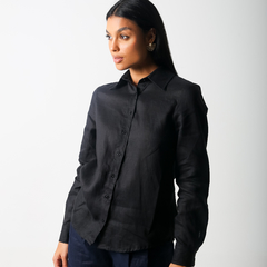 CAMISA 100% LINHO - PRETA