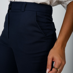Calça Reta em Alfaiataria - Azul Marinho - comprar online
