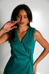 Vestido Luísa - 100% linho Verde - comprar online