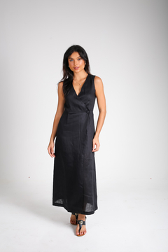 Vestido Luísa - 100% linho Preto