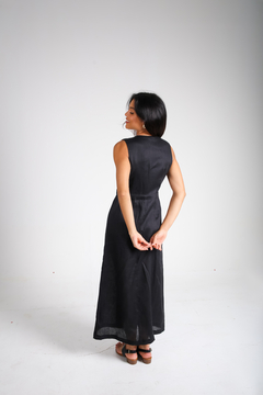 Vestido Luísa - 100% linho Preto - comprar online