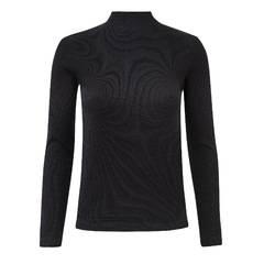 GOLA TURTLENECK MANGA LONGA EM RIBANA DE ALGODÃO - PRETA - Slou