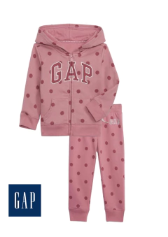 CONJUNTO MOLETOM MENINA POÁ ROSA - GAP