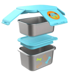 Kit Lanche 2Pçs Aço Inoxidável ZOO - Cachorro SKIP HOP - comprar online