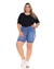 Bermuda Jeans Feminina Meia Coxa Plus Size Shyro's