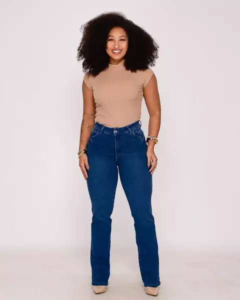 Calça Jeans Escura Reta Feminina - 39026 - comprar online