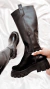 Botas Bucaneras plataforma Eco Cuero CANDELA Negro. - intensity shoes