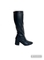 Botas Bucaneras punta fina Taco eco cuero cierre Caña Alta Delfina negro - intensity shoes