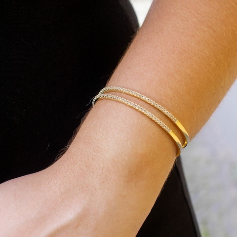 Bracelete Duplo Cristal Luxo