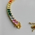 Pulseira luxo estilo riviera nas cores Rainbow ( zirconias coloridas)