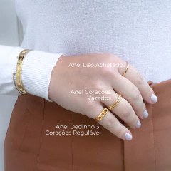 Anel Liso Achatado Banho de Ouro 18k na internet