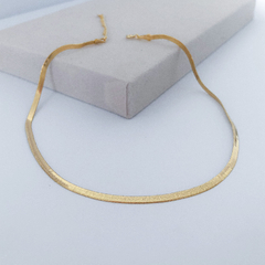 Choker Fita 3mm Banho de Ouro 18k