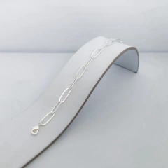 Pulseira Elos Longos Banho de Prata na internet