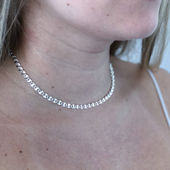 Choker Corrente Piastrine Banho de Prata - comprar online