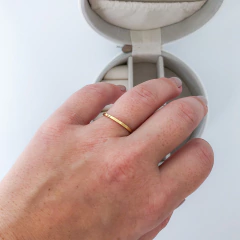 Anel Liso Achatado Banho de Ouro 18k - comprar online