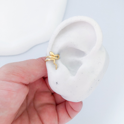 Piercing Fake Serpente Banho de Ouro 18k