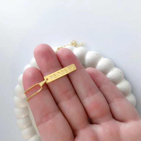 Colar Nunca Esqueça O Quanto Eu Amo Você (NEOQEAV) Banho de Ouro 18k