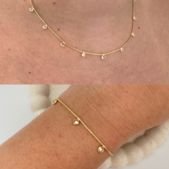 Kit Cristais (Pulseira + Choker) Banho de Ouro - comprar online