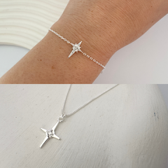 Kit Star (Colar + Pulseira) Banho de Prata - comprar online