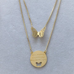 Escapulário Borboleta Banho de Ouro 18k - comprar online