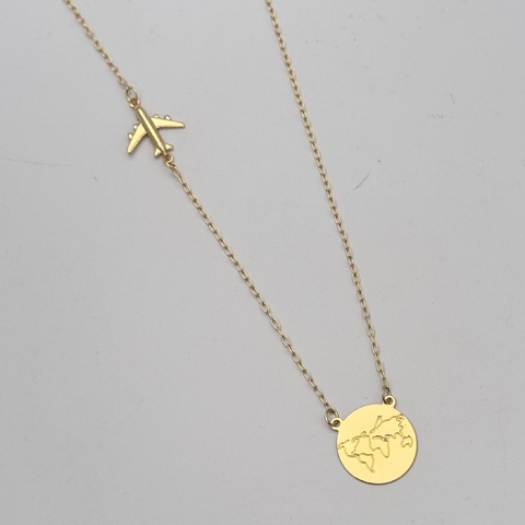 Colar Mundo 60 cm Banho de Ouro - comprar online