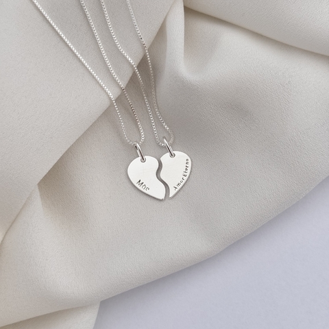 Duo de Colares Mãe Amor Eterno Banho de Prata - comprar online