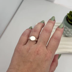 Anel Face Redondo Regulável Banho de Prata na internet