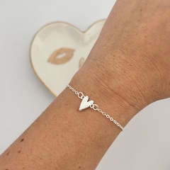Pulseira Coração Puxadinho Banho de Prata na internet