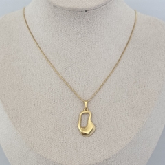 Colar Pingente Orgânico Bold Banho de Ouro - loja online