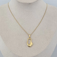 Colar Pingente Orgânico Bold Banho de Ouro - loja online