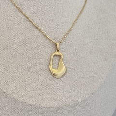 Colar Pingente Orgânico Bold Banho de Ouro - Elephann Acessórios