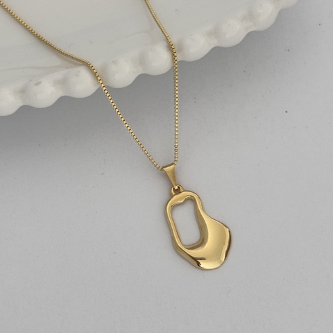 Colar Pingente Orgânico Bold Banho de Ouro - comprar online
