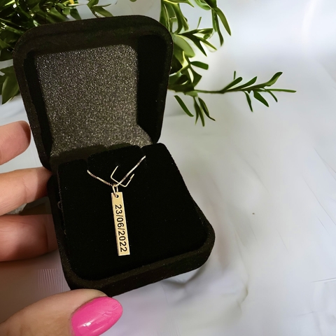 Cordão de ouro 18k com pingente data