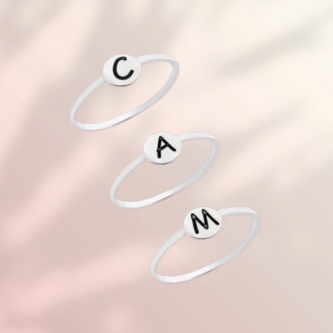 Anel aro liso reto inicial redondo - comprar online