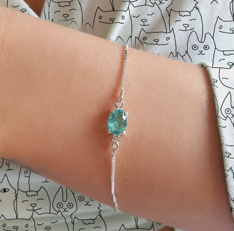 Pulseira de prata com ponto de luz love