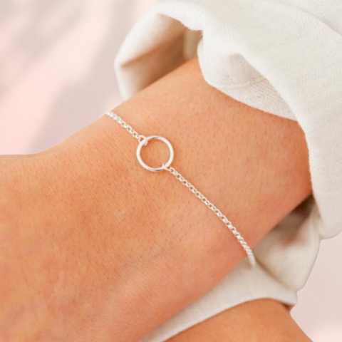 Pulseira de prata circulo P