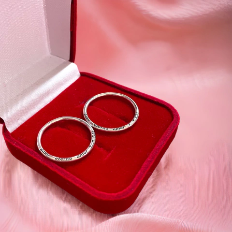 Aliança sentimentos de prata