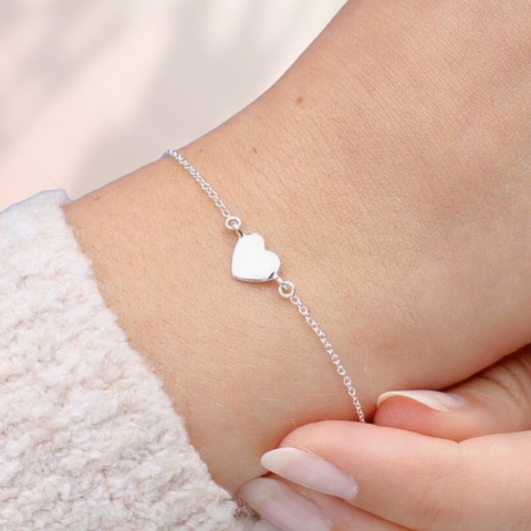 Pulseira de prata coração - comprar online