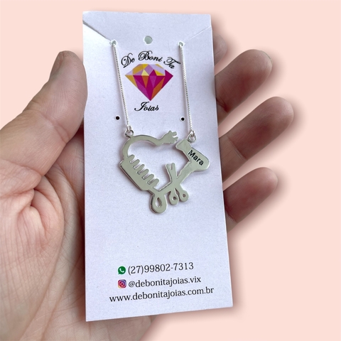 Cordão de prata personalizado profissão cabeleireira