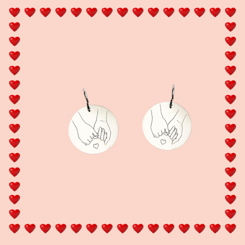 2 Pingente mãos dadas de prata