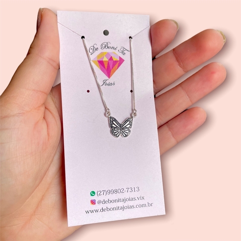 Cordão de prata Borboleta liberty