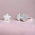 Brinco de prata estrela 0,8 cm