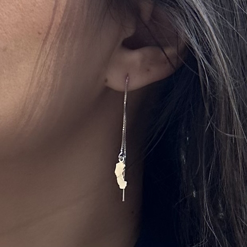 Brinco escorrido de prata mapa ES - comprar online