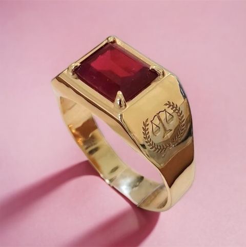 Anel formatura chevalier em ouro 18k modelo unisex