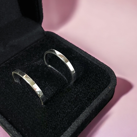 Aliança de prata 3 mm aro reto