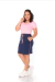 Conjunto Ester Rosa Bebê - Saia Short e T-Shirt - comprar online