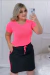 Conjunto Ester Chiclete- Saia Short e T-Shirt - loja online