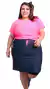 Conjunto Ester Chiclete Plus Size- Saia Short e T-Shirt