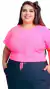 Conjunto Ester Chiclete Plus Size- Saia Short e T-Shirt en internet