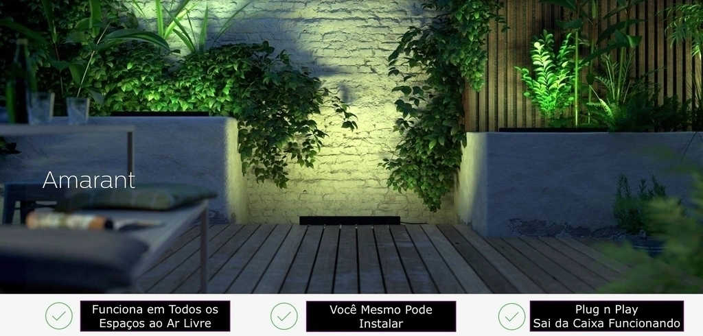 Philips Hue Amarant l Outdoor Light Bar l LED Wall Floodlight l Luminária Inteligente Outdoor de Piso l + Sensor de Presença l Alto Fluxo Luminoso de até 2.800 lumen l LED Integrado l Sem Fonte de Energia l Compatível com Alexa, Apple Homekit & Google Assistant l Requer Hue Bridge - buy online